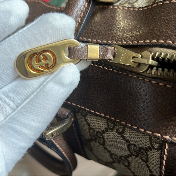 🔥Gucci Supreme Sherry Line Web Monogram Boston Bag w/ COA - Picture 3 of 13